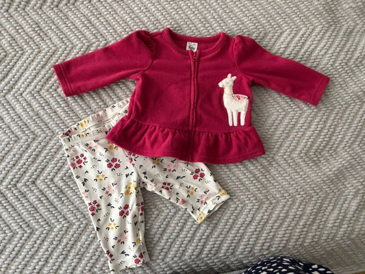 Conjunto Carters polar y calzas 3 meses