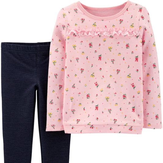 Conjunto Carters polera rosada y leggins 3 meses
