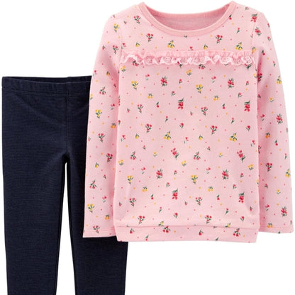Conjunto Carters polera rosada y leggins 6 meses